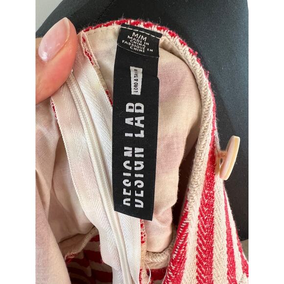 Design Lab Lord & Taylor Red White Stripe Sleeveless Women Mini Nautical Dress M - Picture 5 of 7